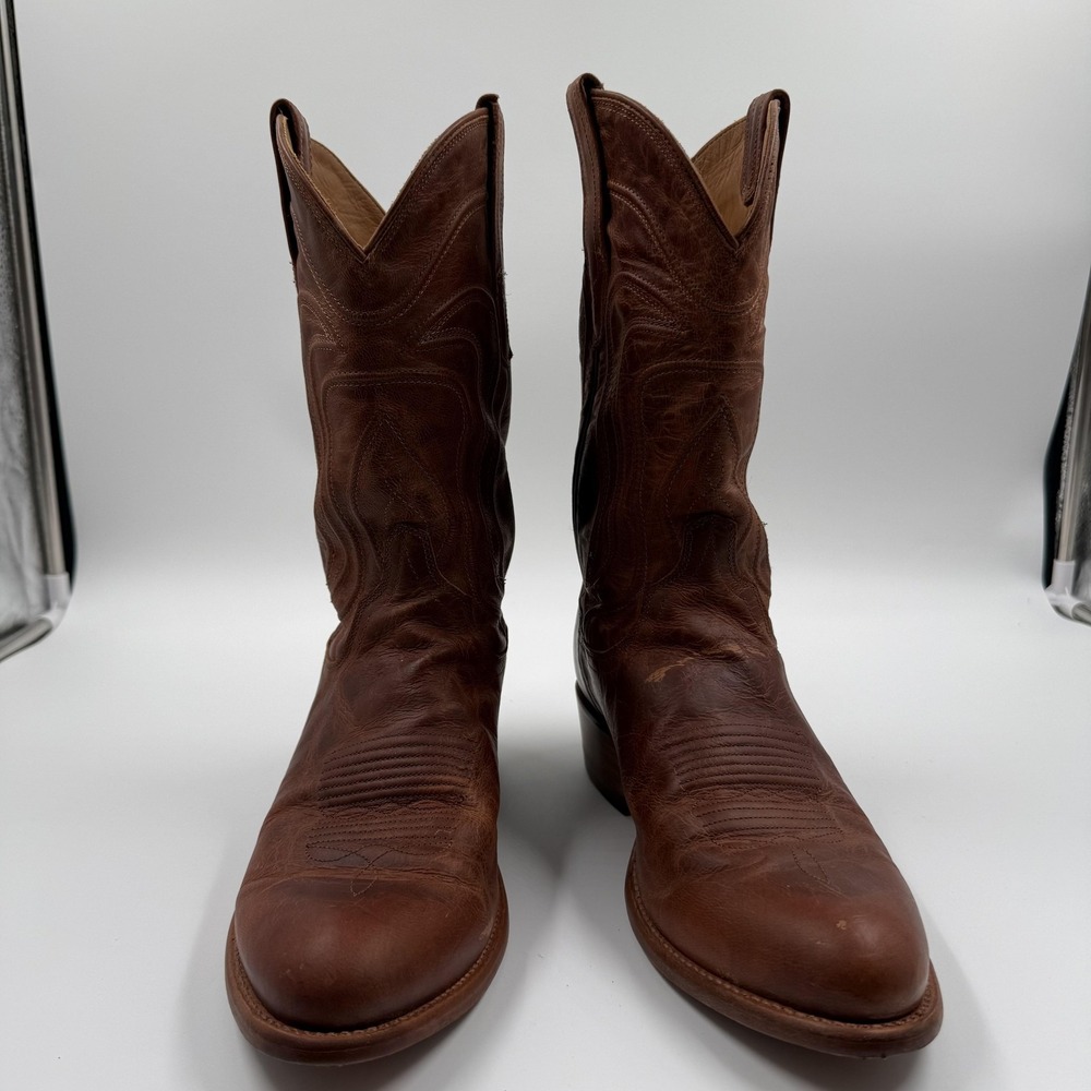 Tecovas Western Boots Mens Size 9D Brown Leather Cowboy Round Toe Pull On 1000 - Picture 4 of 16